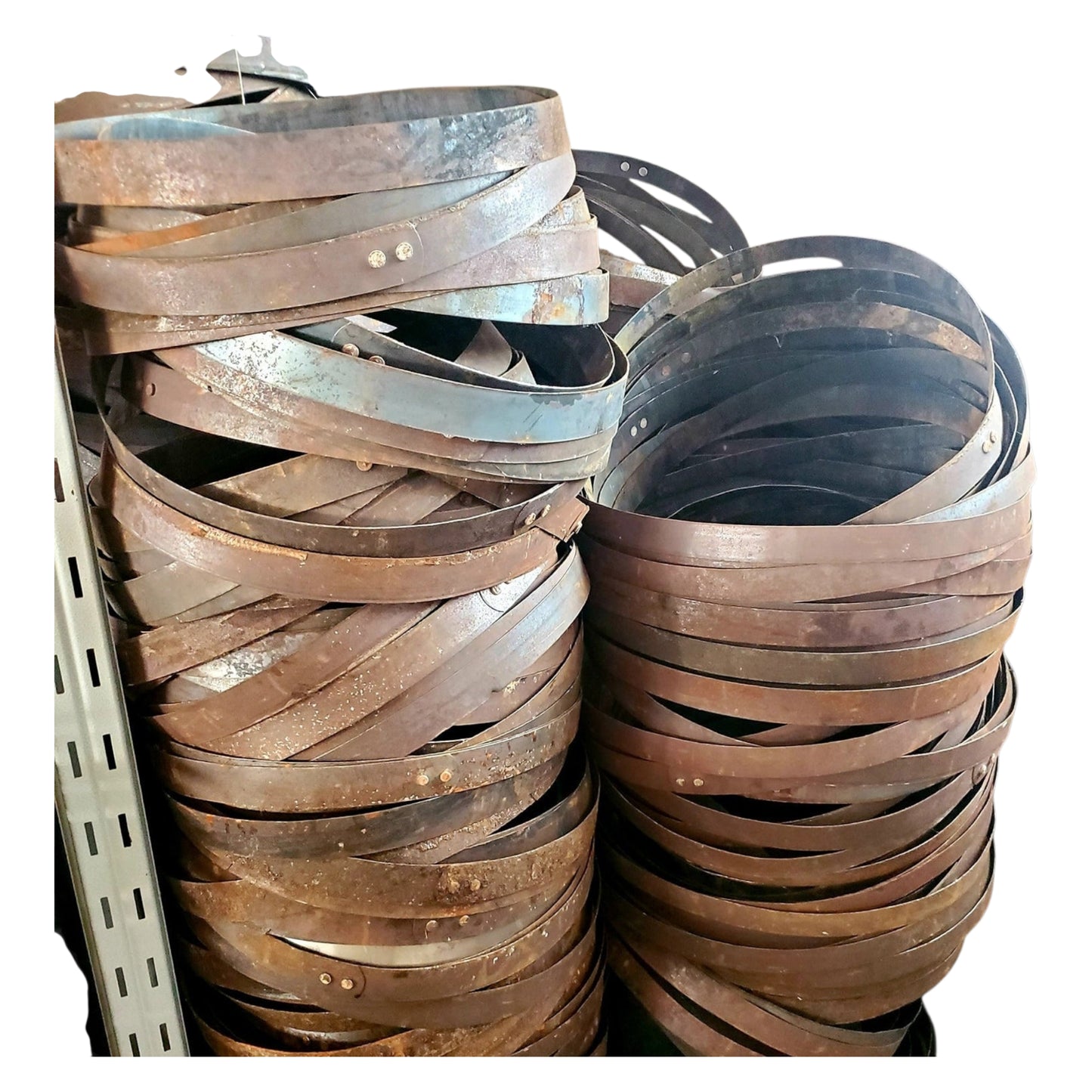 Set of two genuine whisky barrel metal hoops heavy steel bands for DIY decor