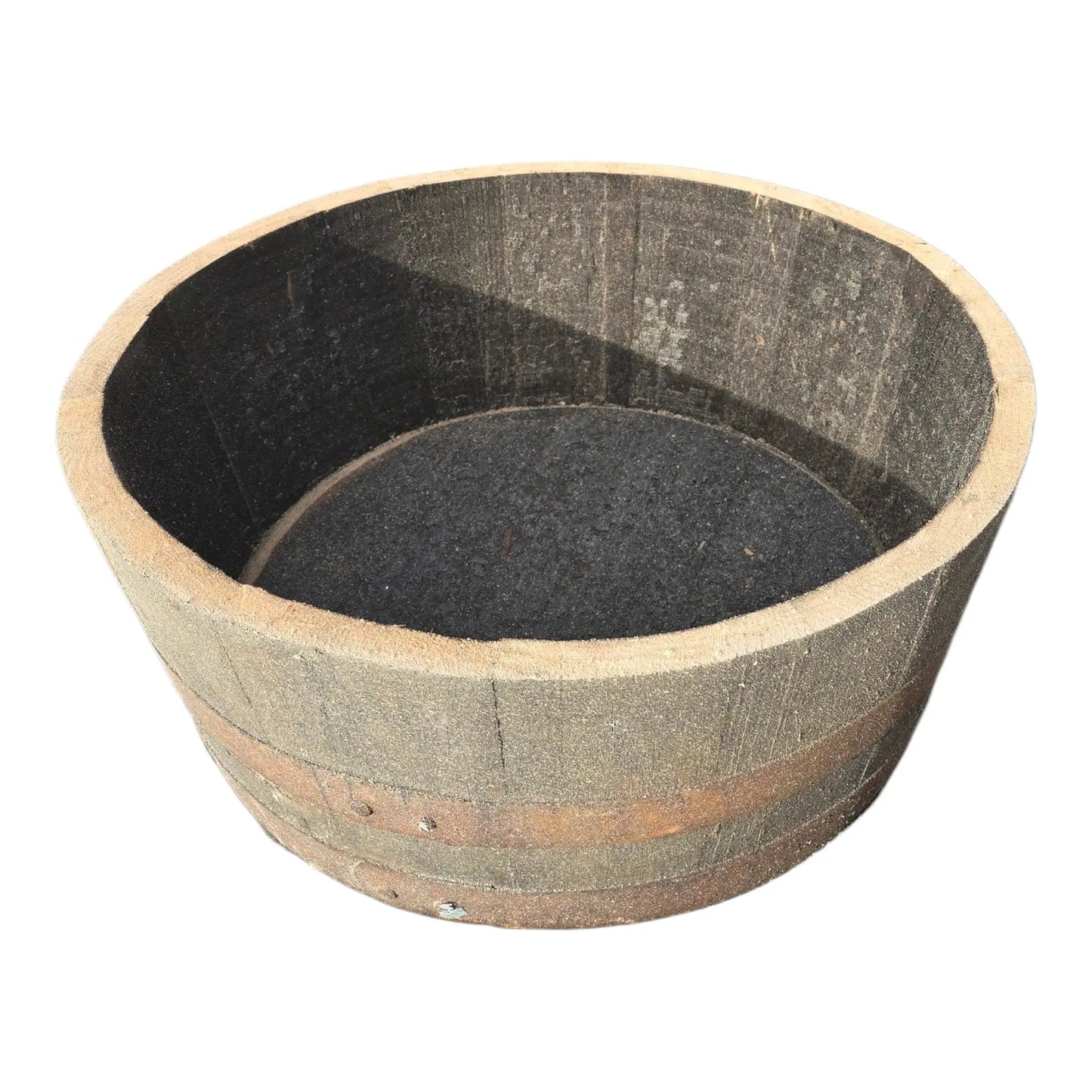 25cm Genuine Half Whisky Barrel Planter – Oak Whiskey Plant Container Flower Pot by Garden Crafty Barrel