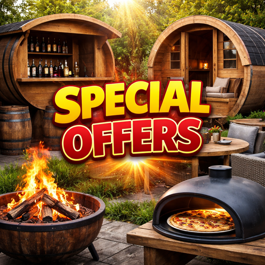Special offers on whisky barrel planters, garden barrel bars and outdoor wooden garden products