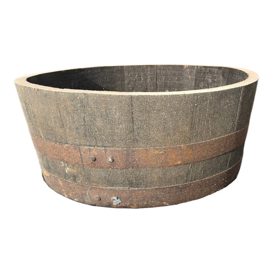 25cm Genuine Half Whisky Barrel Planter – Oak Whiskey Plant Container Flower Pot by Garden Crafty Barrel