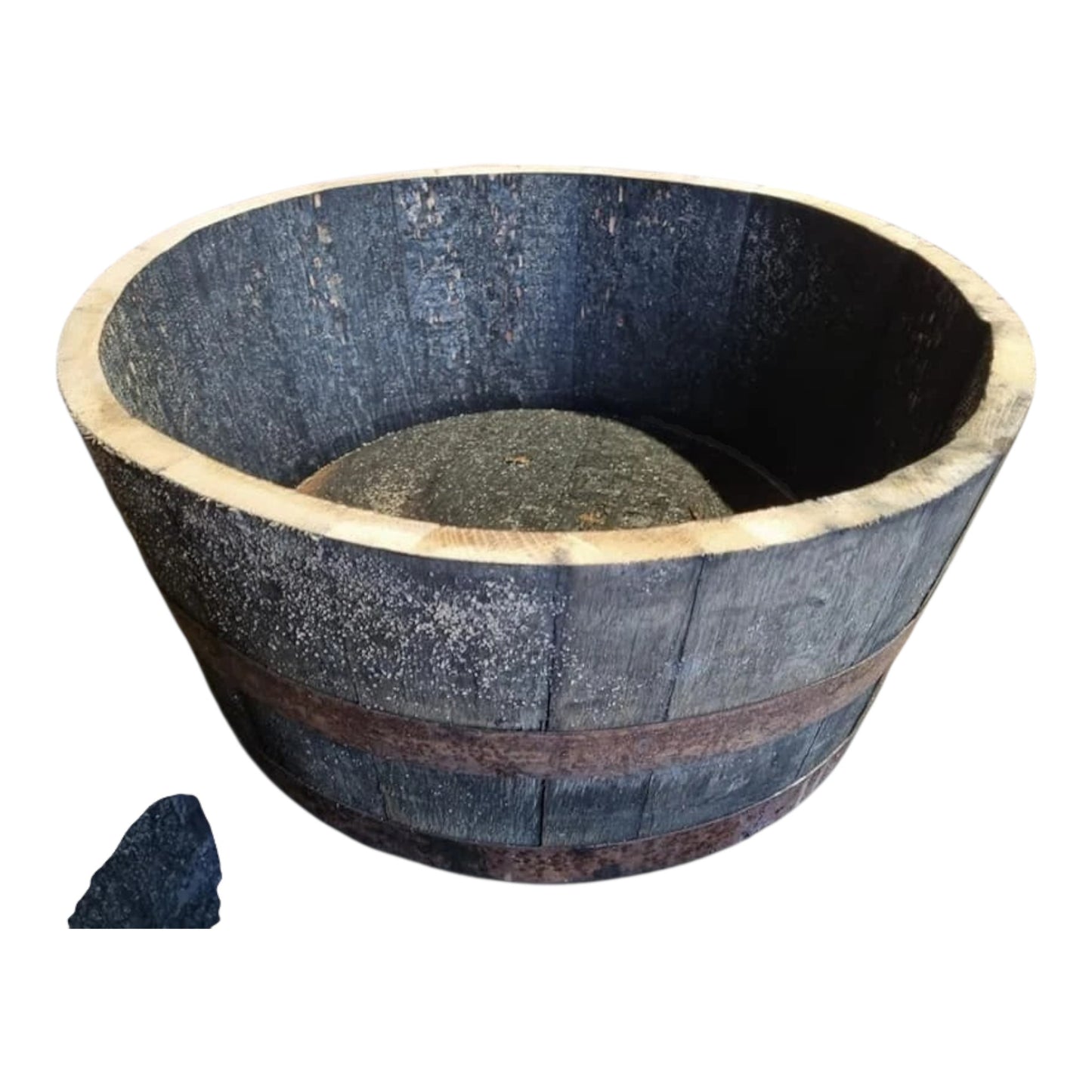 reclaimed whiskey barrel small wooden planter for flowers