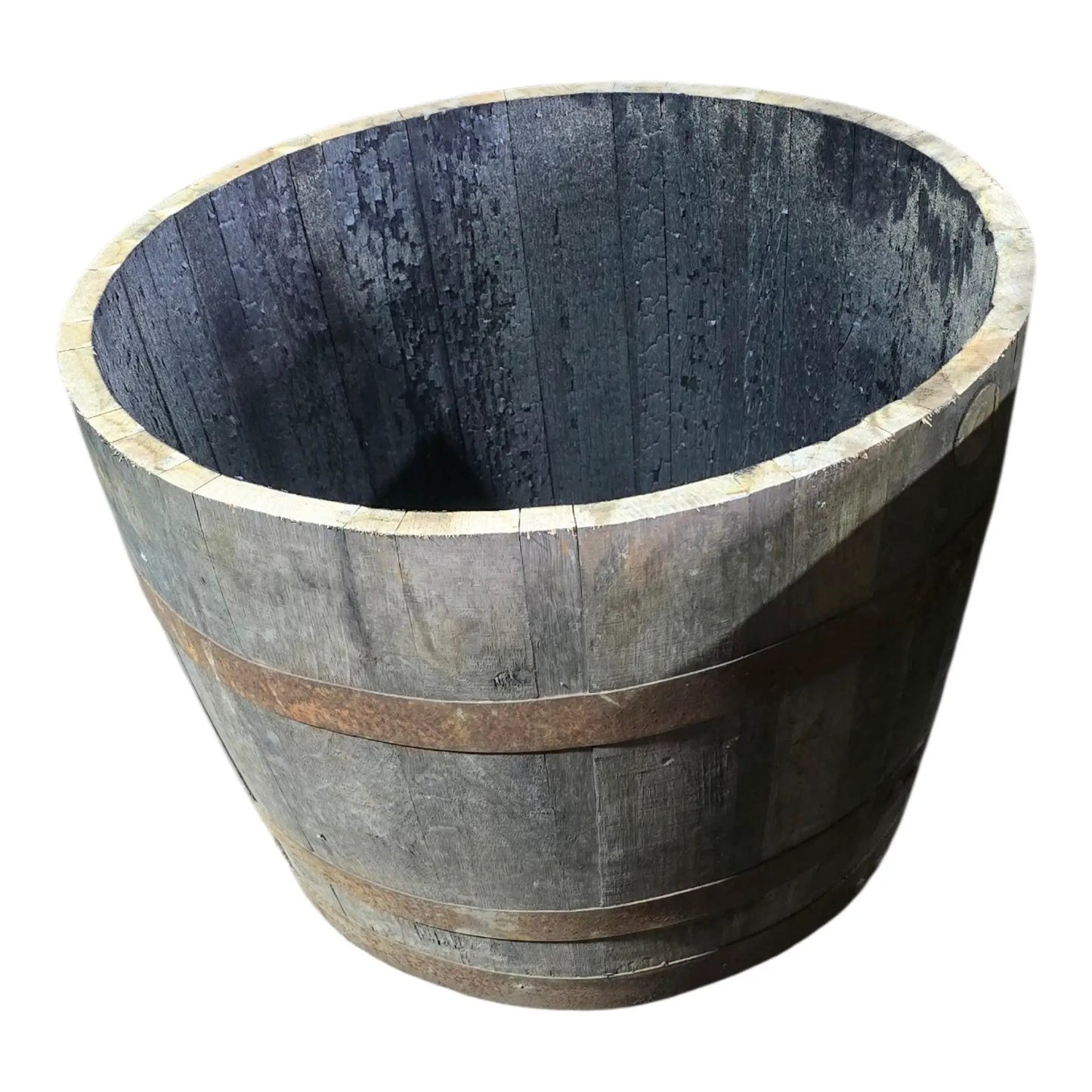 Large oak reclaimed whisky barrel planter pot by Garden Crafty Barrel, 50cm