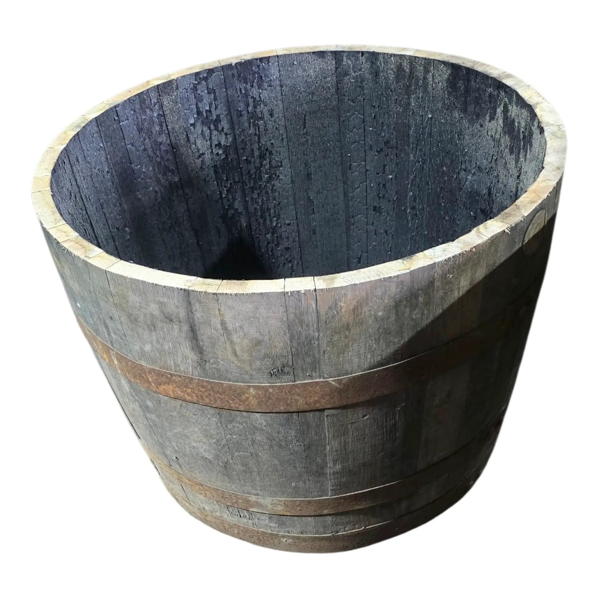 Large oak reclaimed whisky barrel planter pot by Garden Crafty Barrel, 50cm