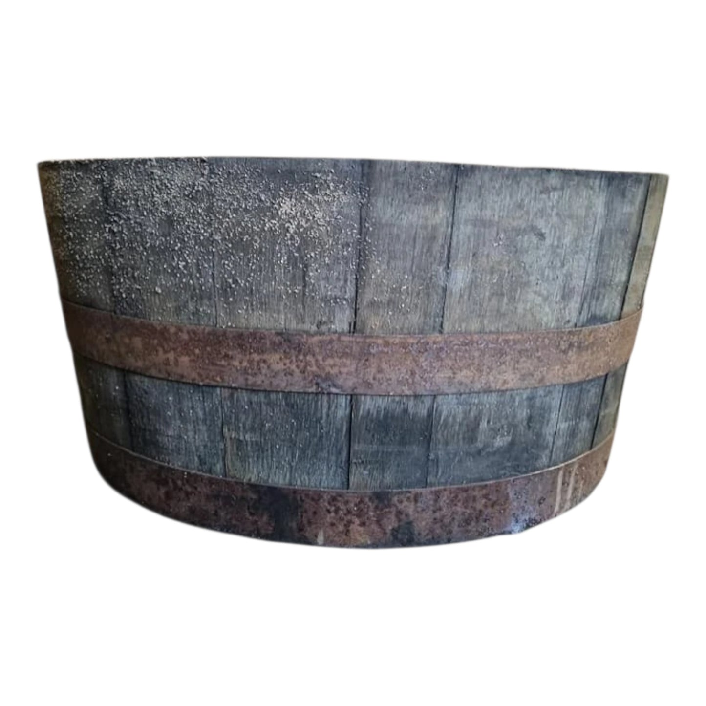 rustic oak whisky barrel small flower pot garden planter