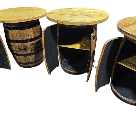 Full Size Reclaimed Oak Bourbon Whisky Barrel Bar – Handcrafted, Sanded & Varnished by Garden Crafty Barrel